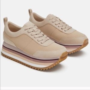 ZARA TRI-COLOR PINK PLATFORM SNEAKERS